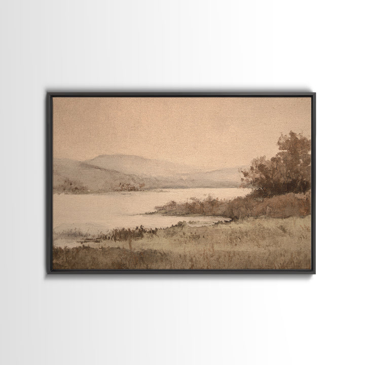 Japandi Ink Shapes Canvas Print, Above Bed Art, Japanese Wall Art, Bedroom Decor, Serenity, Neutral Decor, Modern Decor, ABA-3x2-94