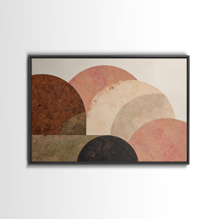 Abstract Sunrise Geometry Framed Canvas Print, Above Bed Art, Art Print, Bedroom Decor, Abstract Art, Serenity, Dorm Decor, ABA-3x2-96