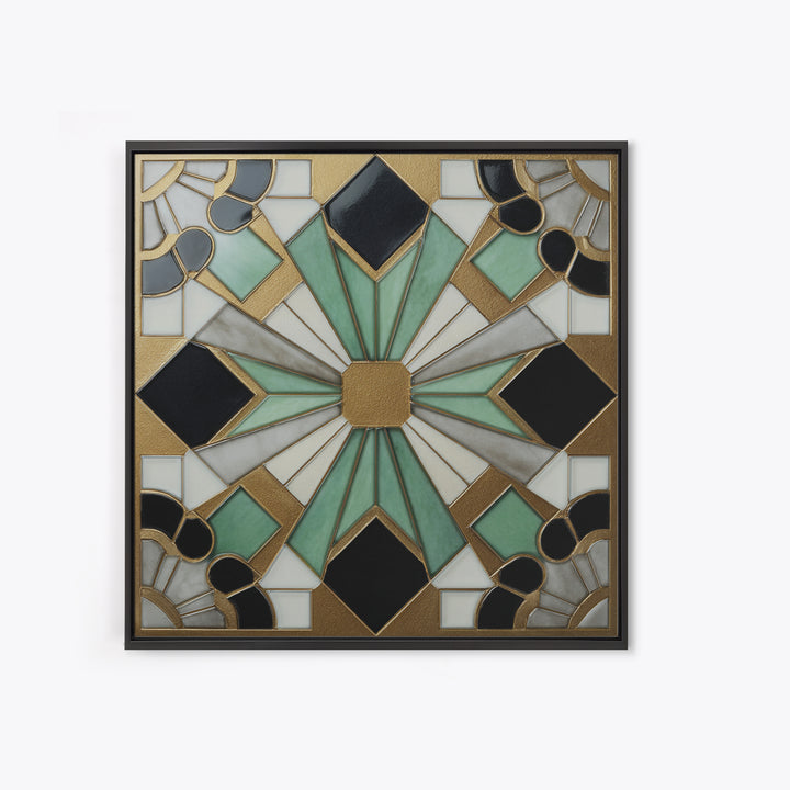 Black and Gold Sunburst Pattern Canvas Print, Art Deco Art, Gallery Wall Art, Living Room Decor, Fine Art, Glamour, ADA-1x1-26