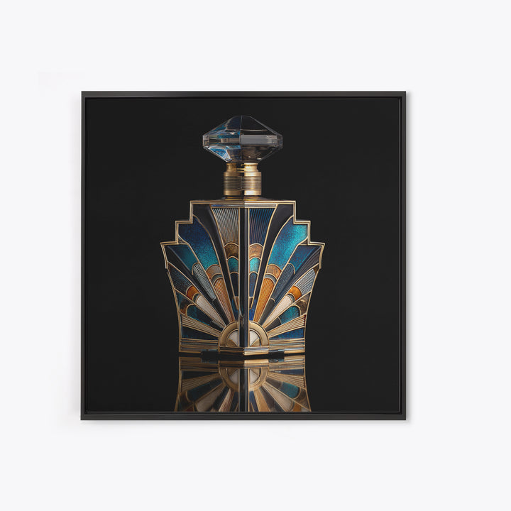 Ornate Perfume Bottle Framed Canvas Print, Art Deco Art, Downloadable Art, Living Room Decor, Fine Art, Glamour, ADA-1x1-34