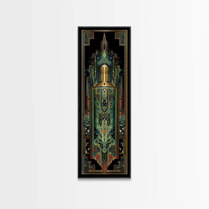 Ornate Perfume Bottle Canvas Print, Art Deco Art, Room Decor, Living Room Decor, Oil Painting, Glamour, Digital Art, Printable, ADA-1x3-94