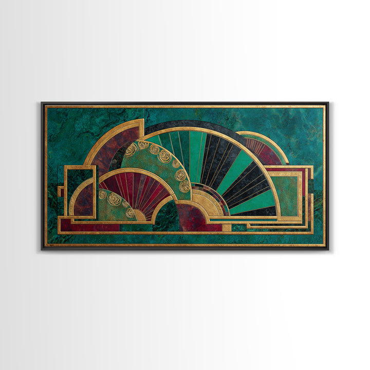 Deco Doorway Study Framed Canvas Print, Art Deco Art, Art, Living Room Decor, Fine Art, Glamour, Art Nouveau, Abstract Art, ADA-2x1-83