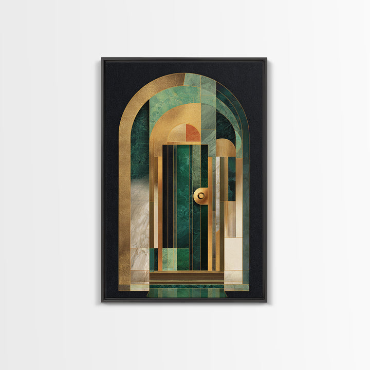 Deco Doorway Study Framed Canvas Print, Art Deco Art, Mid Century Modern, Living Room Decor, Abstract Art, Glamour, ADA-2x3-47