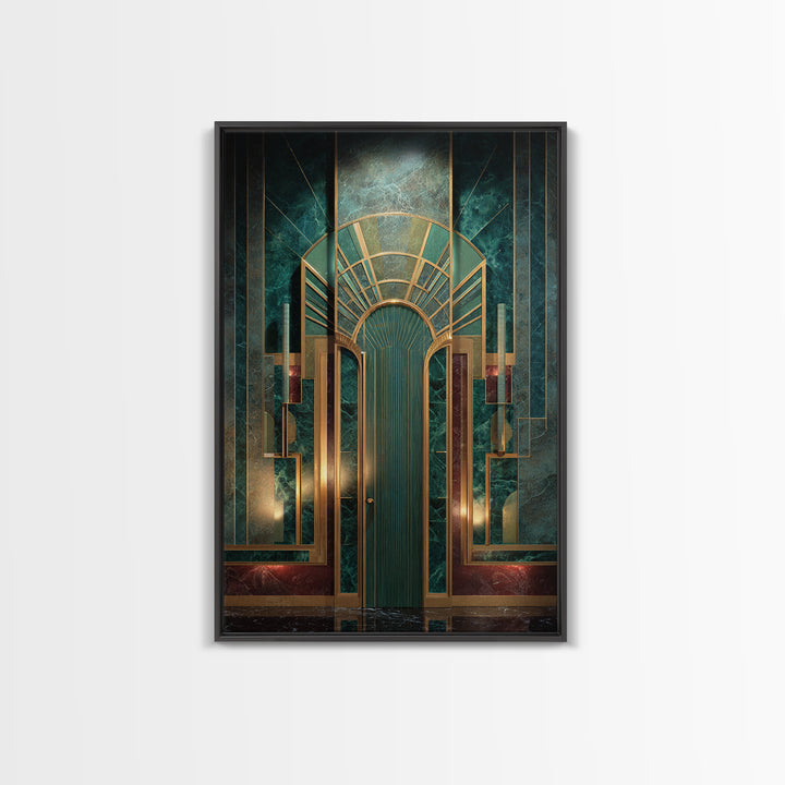 Deco Doorway Study Canvas Print, Art Deco Art, Digital Print, Living Room Decor, Fine Art, Glamour, Downloadable Art, ADA-2x3-71