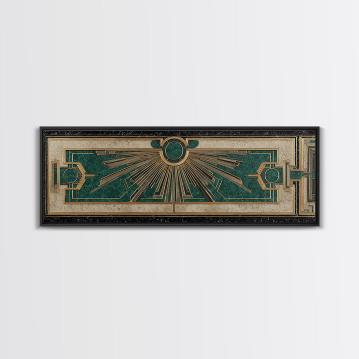 Deco Doorway Study Framed Canvas Print, Art Deco Art, Art Deco, Living Room Decor, Oil Painting, Glamour, Art Deco Wallpaper, ADA-3x1-79