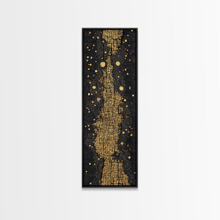 Black And Gold Ancestral Path, Abstract African Art, Luxury Wall Art, Spiritual Decor, Premium Canvas Print Gift For Home