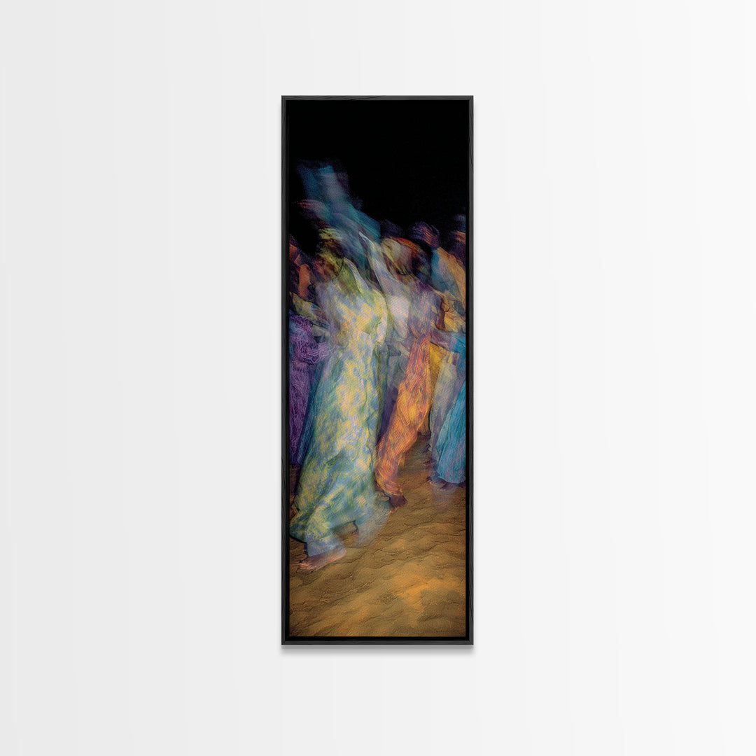 Dreamy African Dancers In Motion Framed Canvas Print, Abstract Afrocentric Wall Art, Colorful Cultural Home Decor, Statement Gift