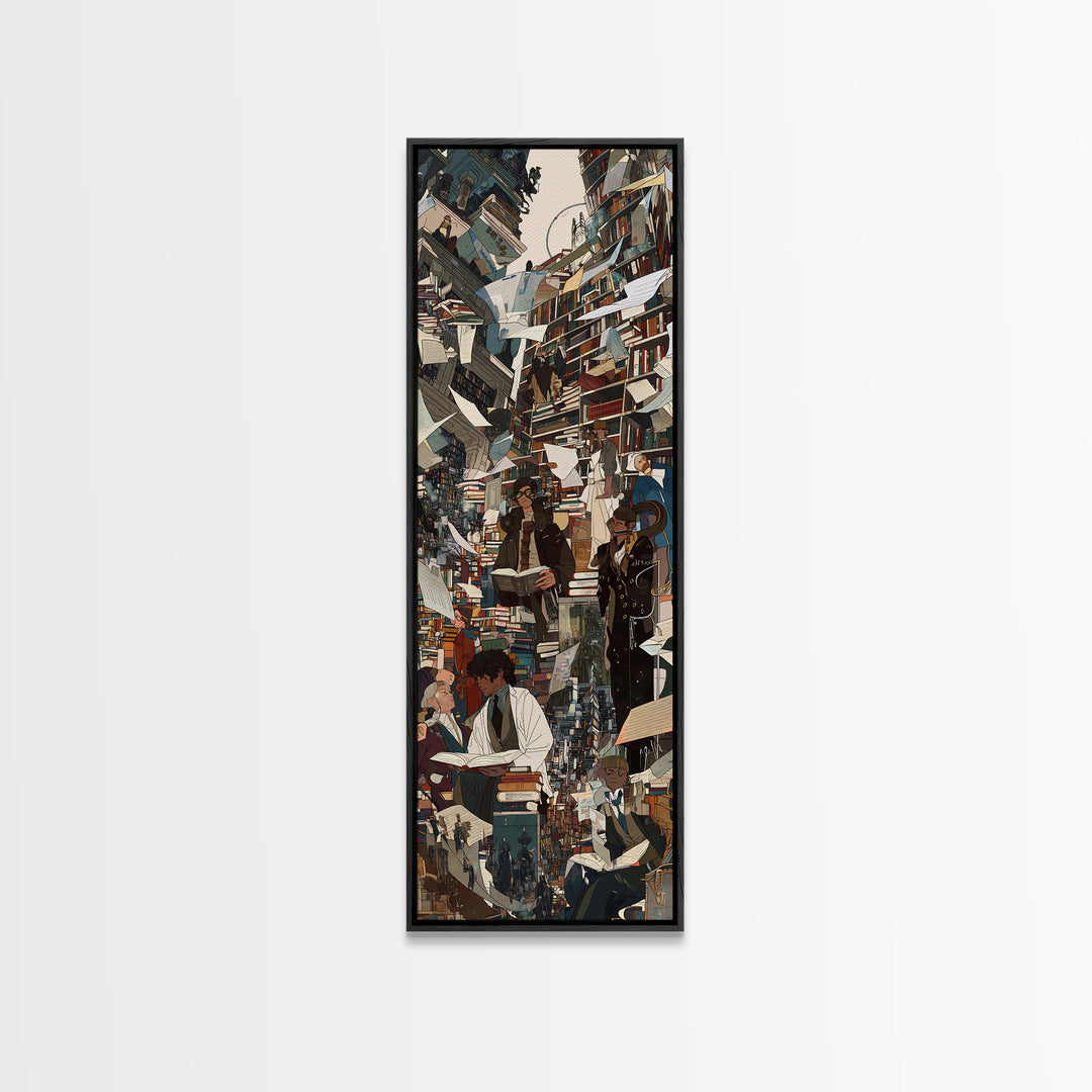 Afrofuturist City Library Wall Art, African American Art Print, Urban Black Culture Art, Modern Office Decor Gift Poster