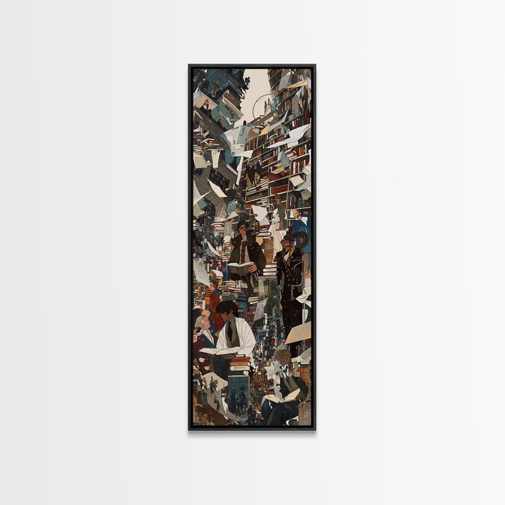 Afrofuturist City Library Wall Art, African American Art Print, Urban Black Culture Art, Modern Office Decor Gift Poster