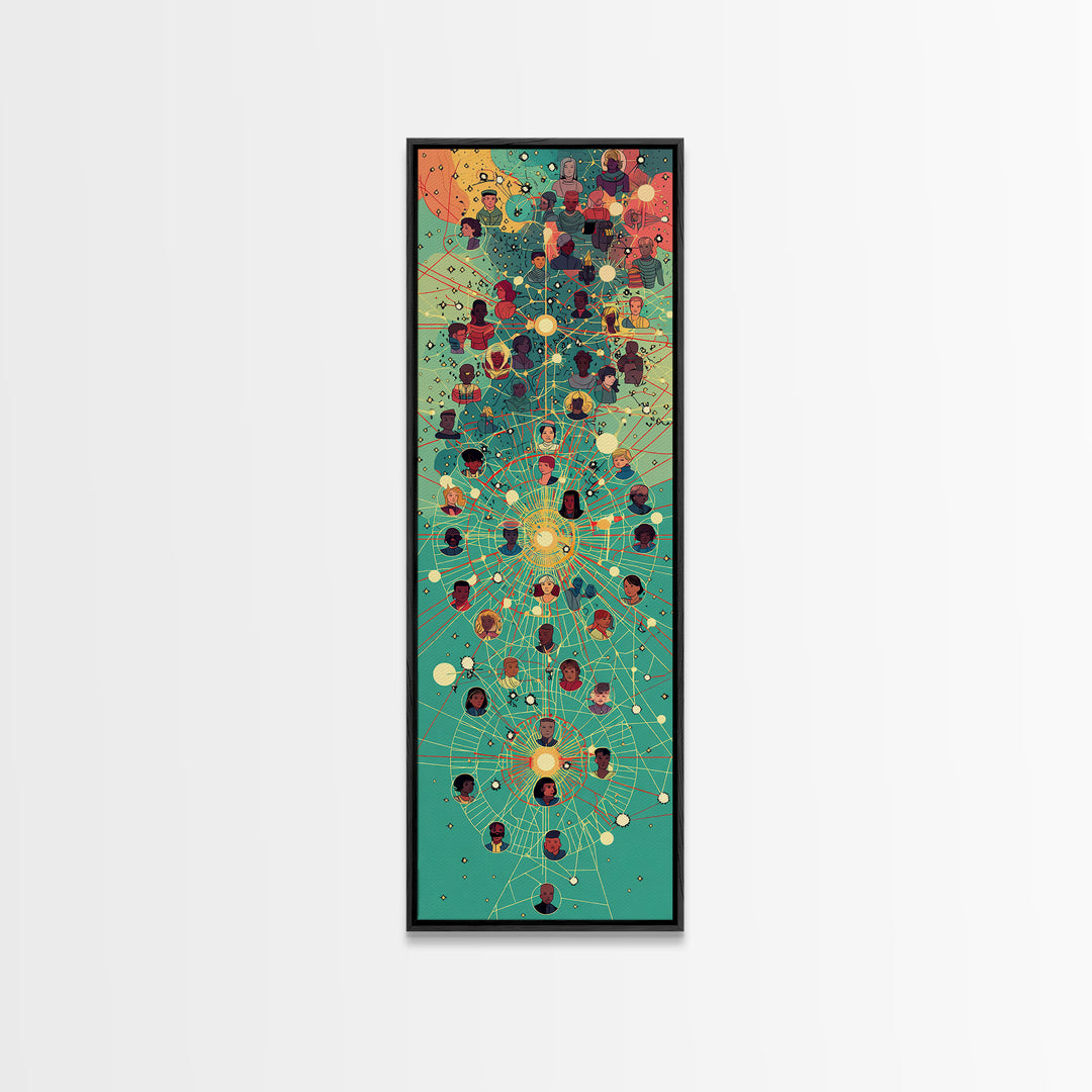 Connected Black Portrait Network Wall Art, African Diaspora Community, Afrocentric Decor, Juneteenth Culture Art Print Gift