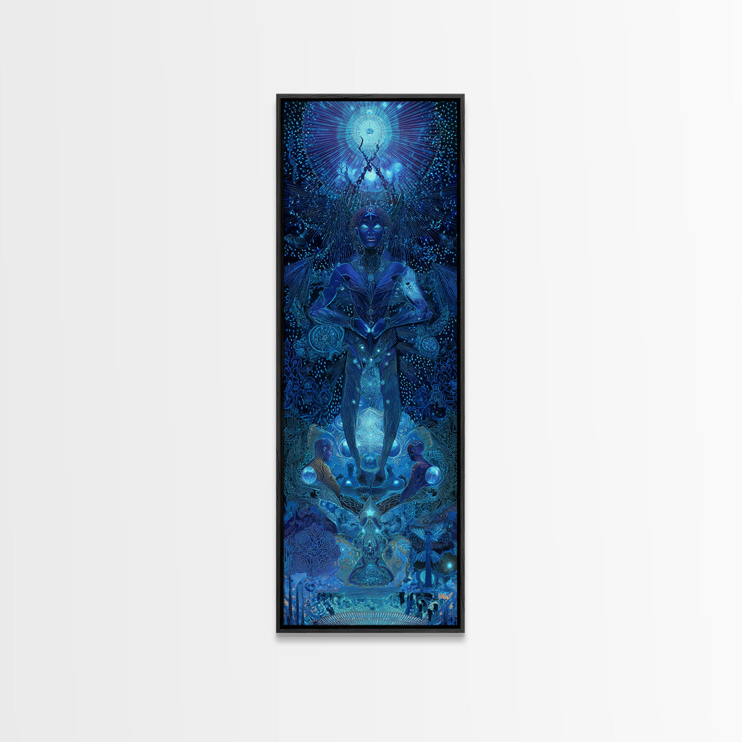 Mystical Blue African Goddess Wall Art, Afrocentric Decor, Spiritual Black Woman Art, Ethnic Portrait Canvas Print Home Decor Gift