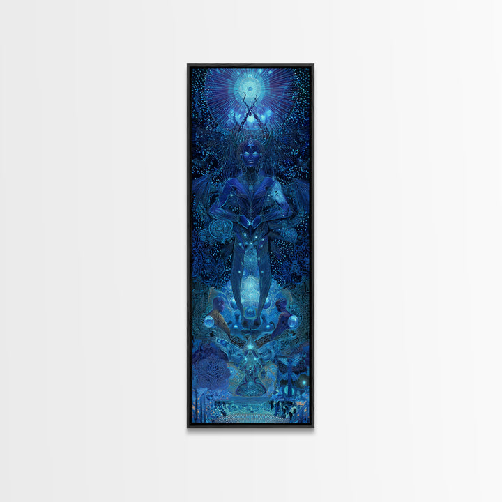 Mystical Blue African Goddess Wall Art, Afrocentric Decor, Spiritual Black Woman Art, Ethnic Portrait Canvas Print Home Decor Gift