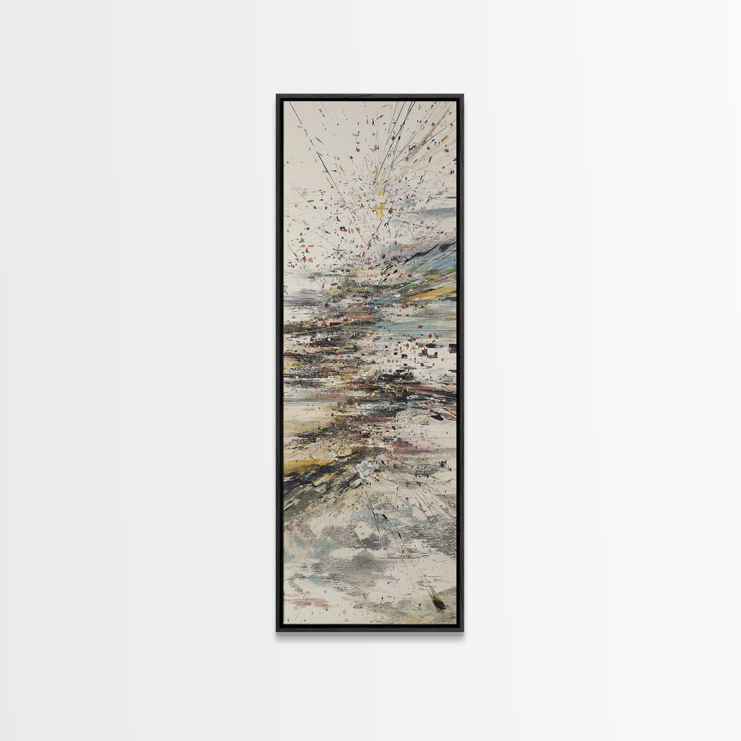 Explosive Coastal Sky Abstract Canvas Print, Modern Seascape Wall Decor, Dreamy Neutral Large Statement Art For Home Office Decor