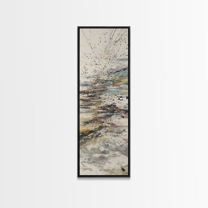 Explosive Coastal Sky Abstract Canvas Print, Modern Seascape Wall Decor, Dreamy Neutral Large Statement Art For Home Office Decor