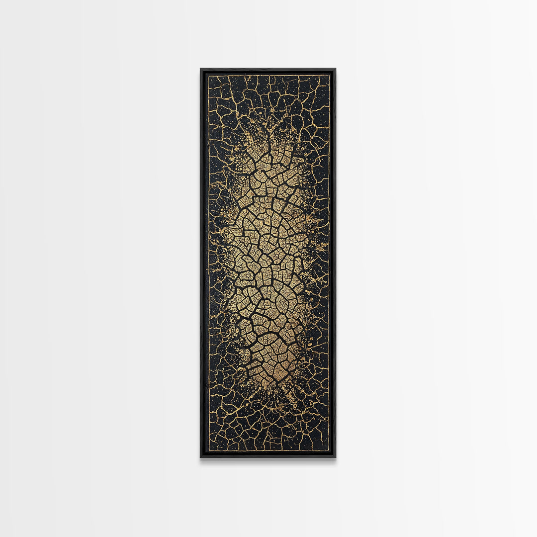 Gold Cracked African Woman Silhouette Wall Art, Abstract African Art Print, Black And Gold Canvas, Afrocentric Home Decor