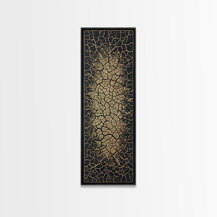 Gold Cracked African Woman Silhouette Wall Art, Abstract African Art Print, Black And Gold Canvas, Afrocentric Home Decor