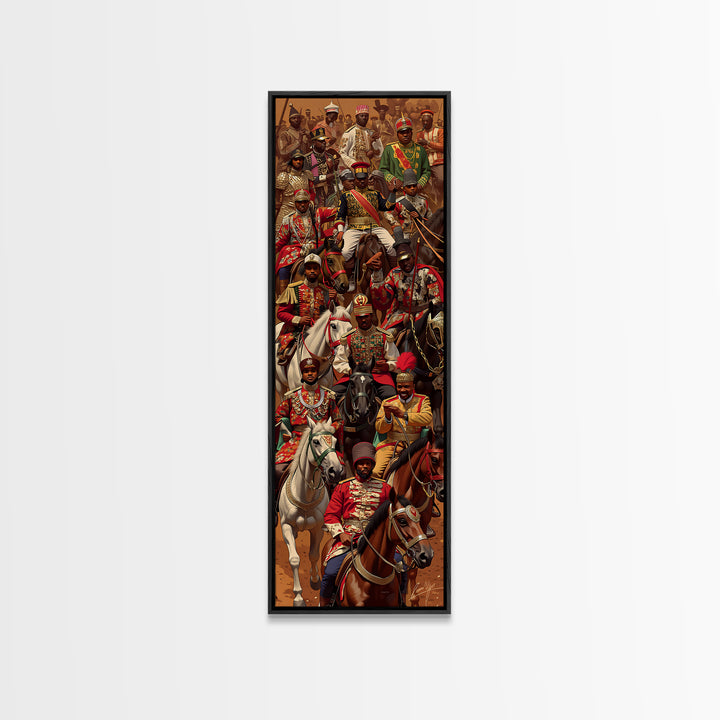 Grand African Cavalry Procession With Kings Wall Art, African Tribal Art Print, Black Culture Art, Statement Wall Decor Gift