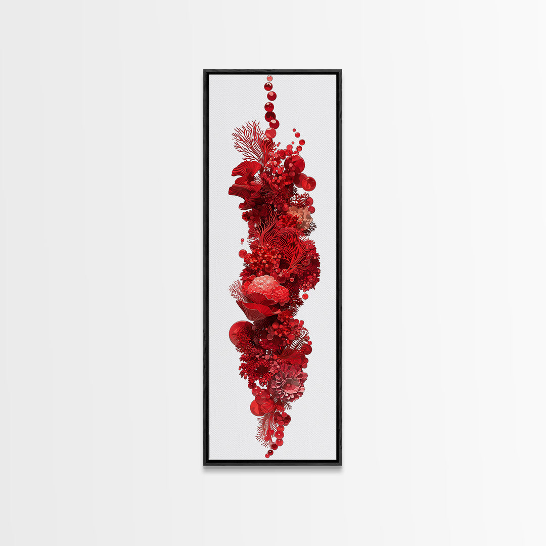 Red Coral Floral Abstract Sculpture Canvas Print, Modern African Art, Abstract Wall Art, Botanical Home Decor, Statement Gift