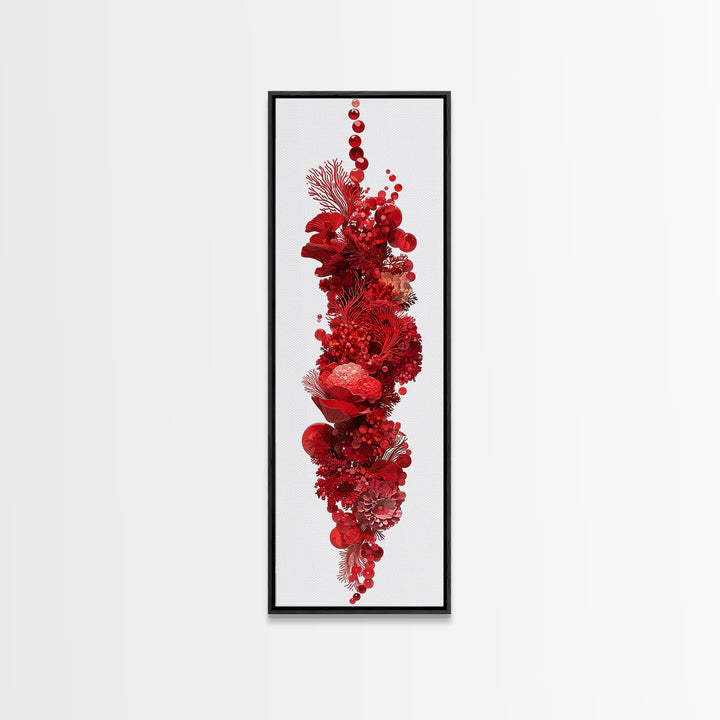 Red Coral Floral Abstract Sculpture Canvas Print, Modern African Art, Abstract Wall Art, Botanical Home Decor, Statement Gift