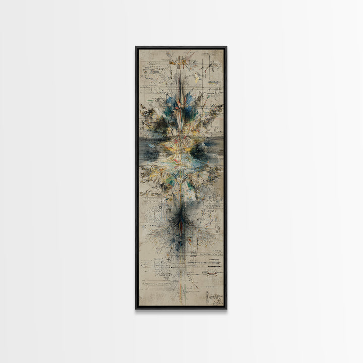 Architectural Geometry Abstract Wall Art, Blueprint Style Canvas Print, Modern Minimalist Office Decor, Statement Gift For Him