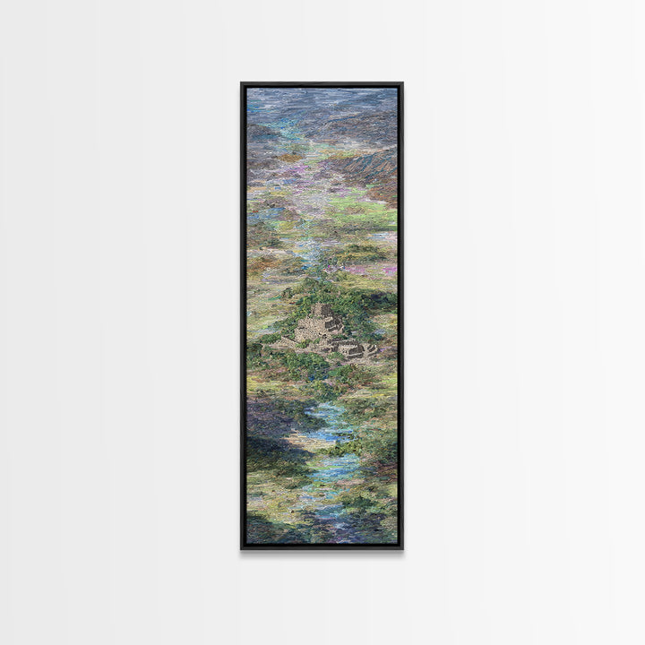 Dreamy African Landscape River Wall Art, Serene Nature Scene Print, Abstract Modern Decor, Earth Tone Canvas For Living Room