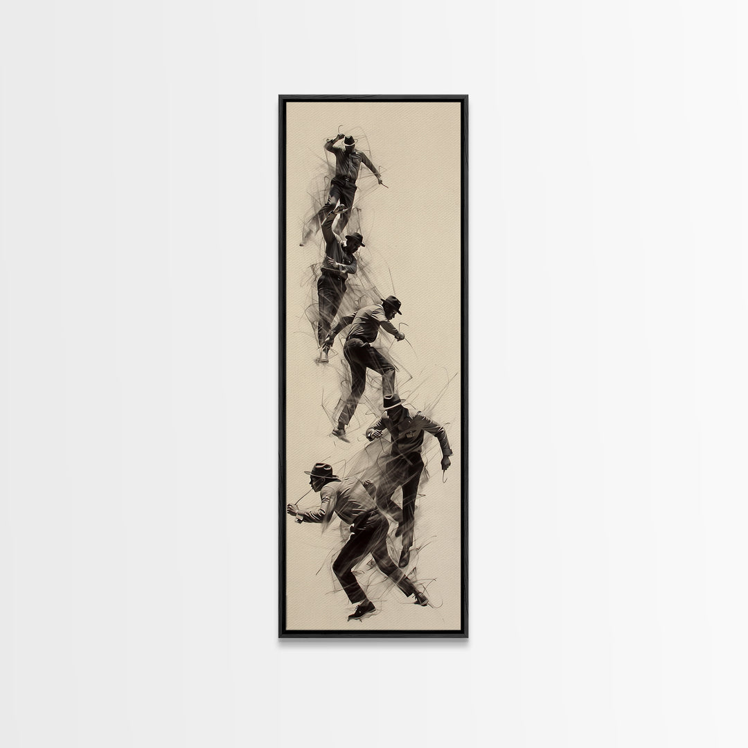 Dynamic African Climber Wall Art, Charcoal Motion Figures, Black Athlete Sketch, Modern Minimalist Decor For Home Gallery