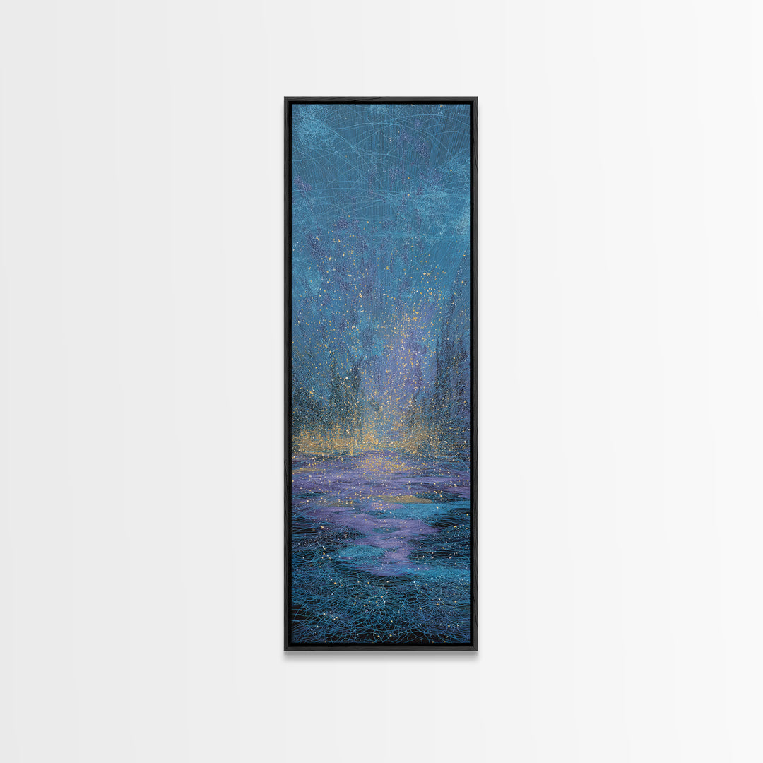 Blue Rainy Ocean Horizon Canvas Print, Dreamy Abstract Seascape, Coastal Bedroom Wall Decor, Modern Home Decor Gift For Her