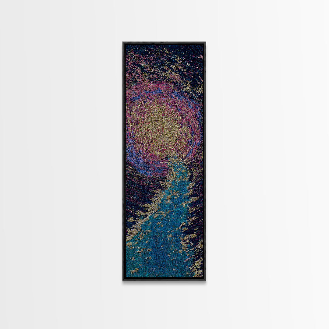 Vibrant Abstract African Portrait With Blue Gold Texture, Canvas Print, Afrocentric Wall Art, Modern Black Beauty Decor Gift