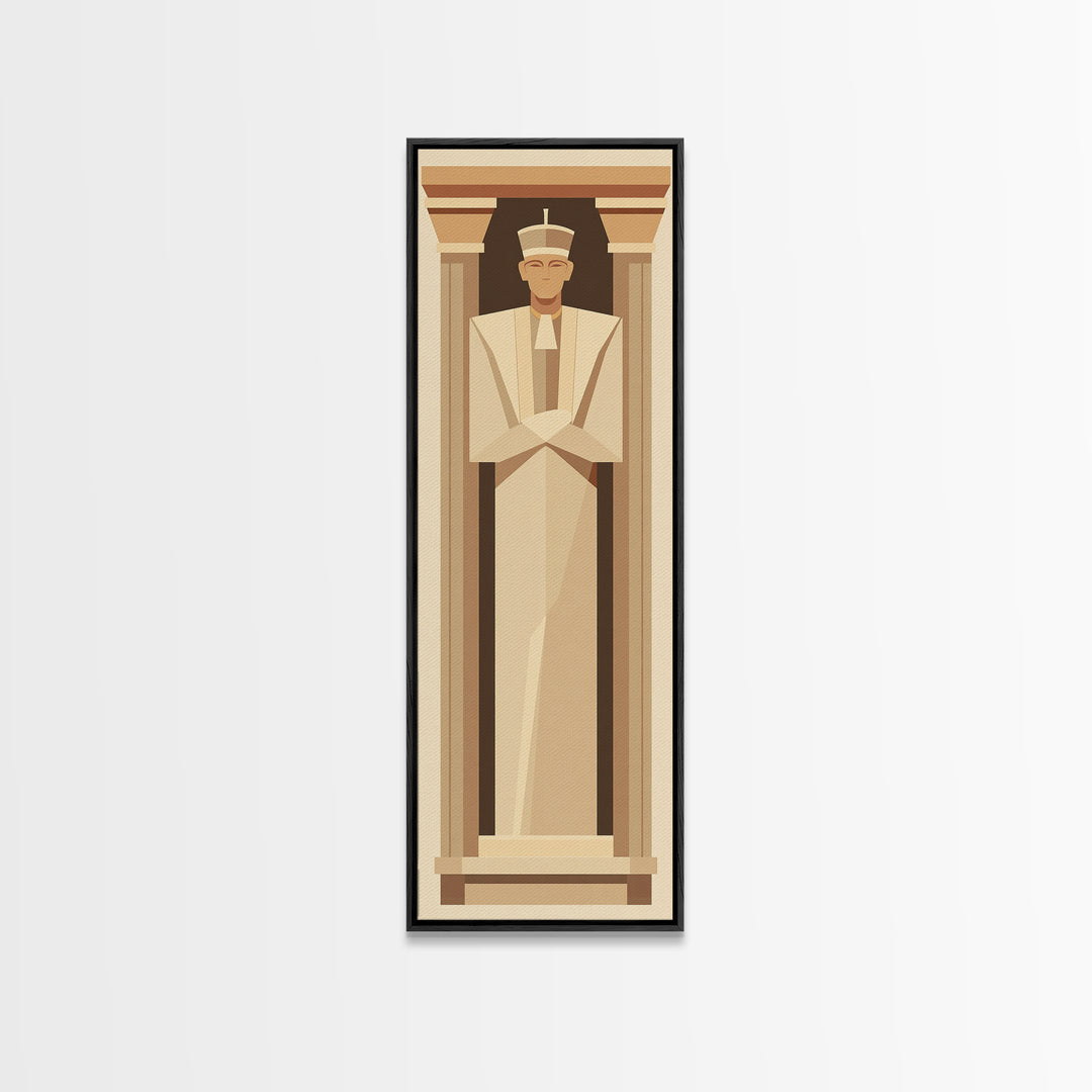 Minimal Egyptian Pharaoh Wall Art, African Egyptian Art Print, Neutral Beige Museum Poster For Elegant Office Decor Home Gift