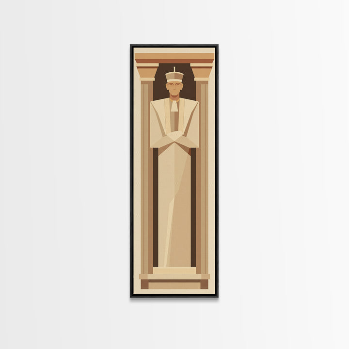 Minimal Egyptian Pharaoh Wall Art, African Egyptian Art Print, Neutral Beige Museum Poster For Elegant Office Decor Home Gift