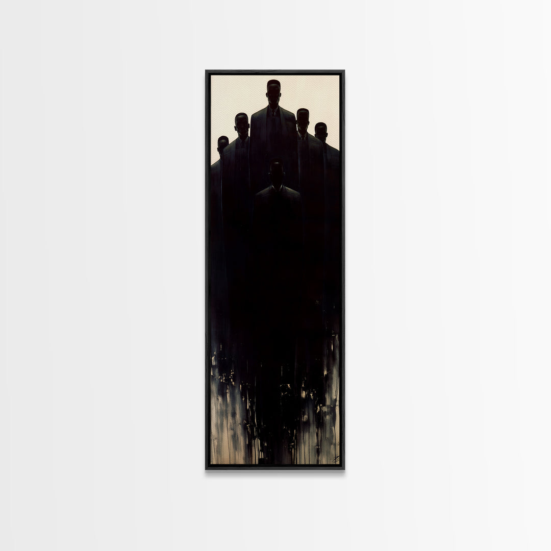 Powerful African Men In Dark Suits And Dramatic Light Wall Art, Black Man Portrait, Masculine Modern Office Decor Gift For Him