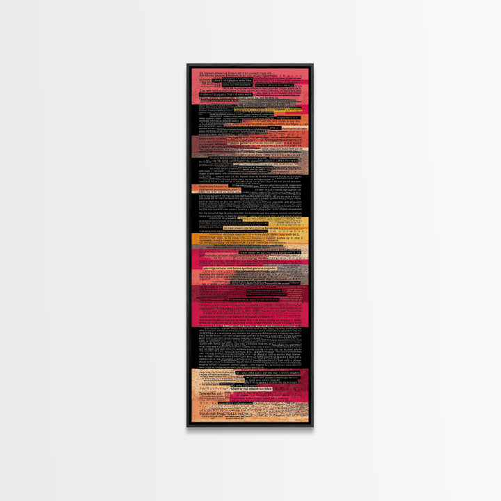 Layered Red Black Text Collage Abstract, Canvas Print, Modern Wall Art, Afrocentric Decor, Contemporary Office Decor Gift