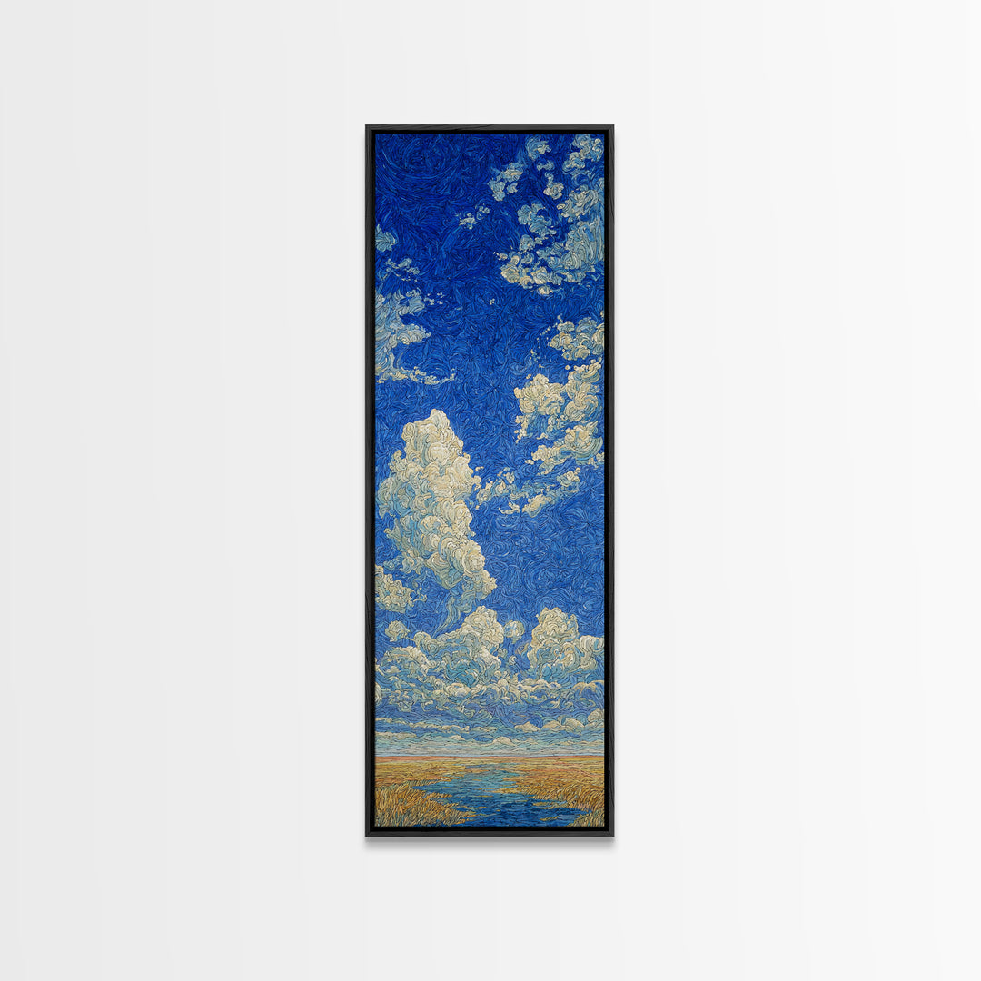 Swirling Blue Cloudscape Canvas Print, African Landscape Art, Dreamy Wall Art, Bohemian Decor For Living Room And Bedroom