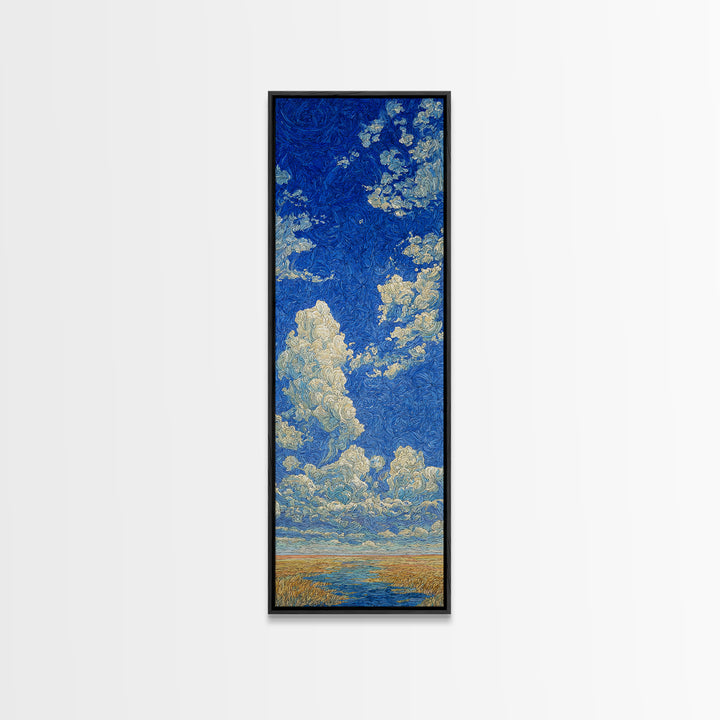 Swirling Blue Cloudscape Canvas Print, African Landscape Art, Dreamy Wall Art, Bohemian Decor For Living Room And Bedroom