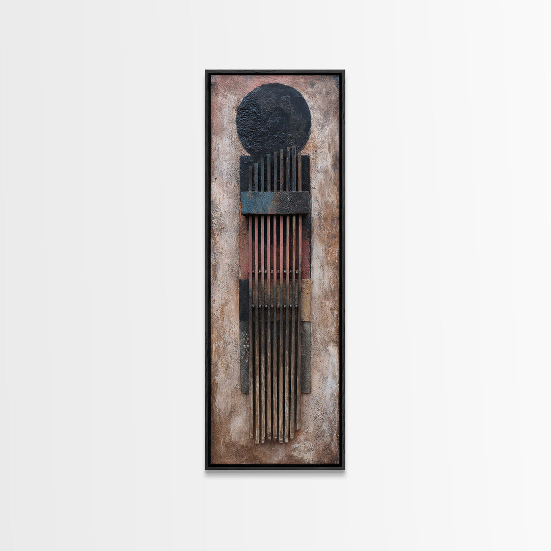 Rustic African Kalimba Framed Canvas Print, Tribal Music Wall Decor, African Artwork, Ethnic Home Decor, Textured Art Print