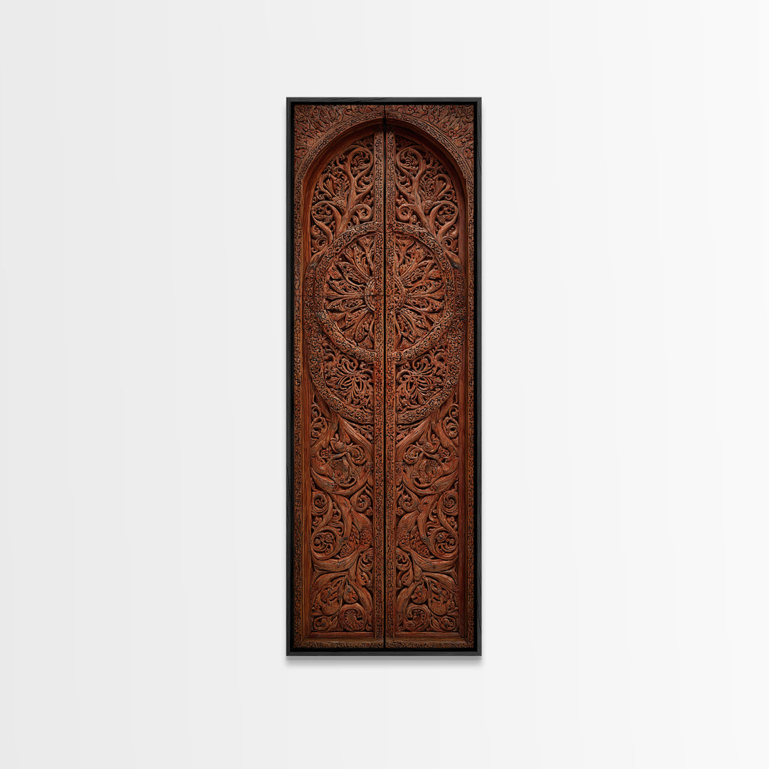 Intricate Brown Carved African Arch Door Wall Art, African Patterns, Traditional African Decor, Boho Wall Decor, Home Decor Gift
