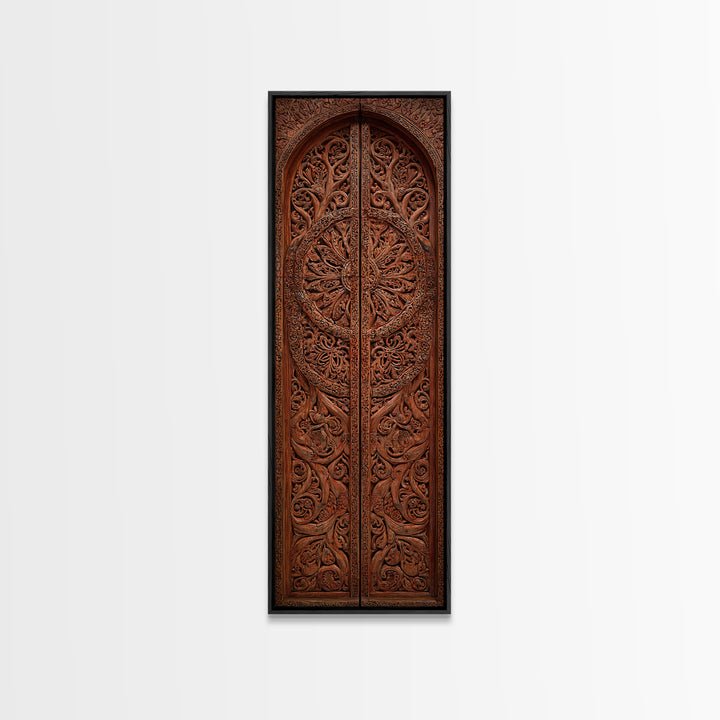 Intricate Brown Carved African Arch Door Wall Art, African Patterns, Traditional African Decor, Boho Wall Decor, Home Decor Gift