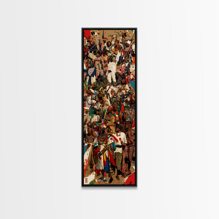 Vibrant African Festival Crowd Wall Art, Colorful African Celebration Print, Cultural Decor, Afrocentric Living Room Art