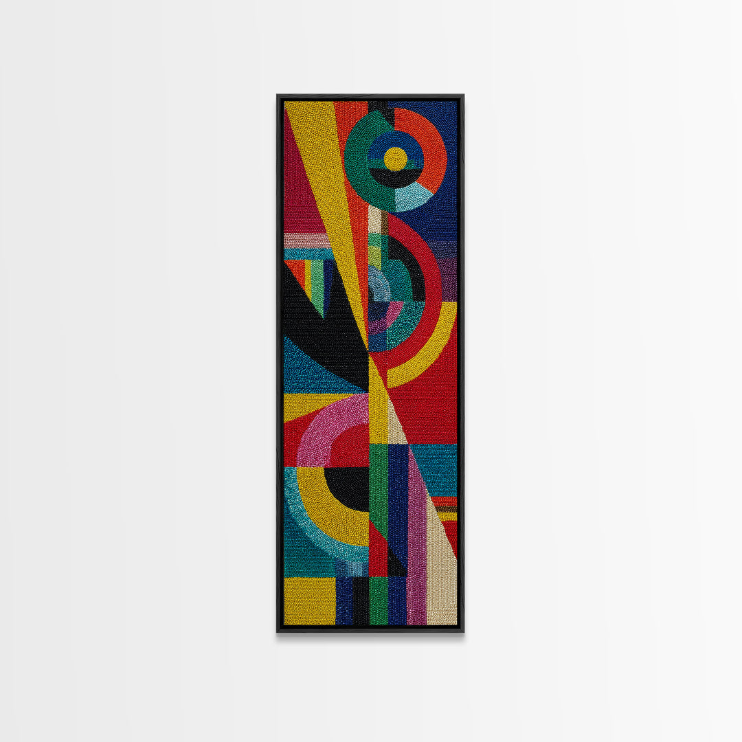 Vibrant Geometric Shapes And Circles Canvas Print, Modern African Abstract Wall Art, Colorful Home Decor, Statement Gift