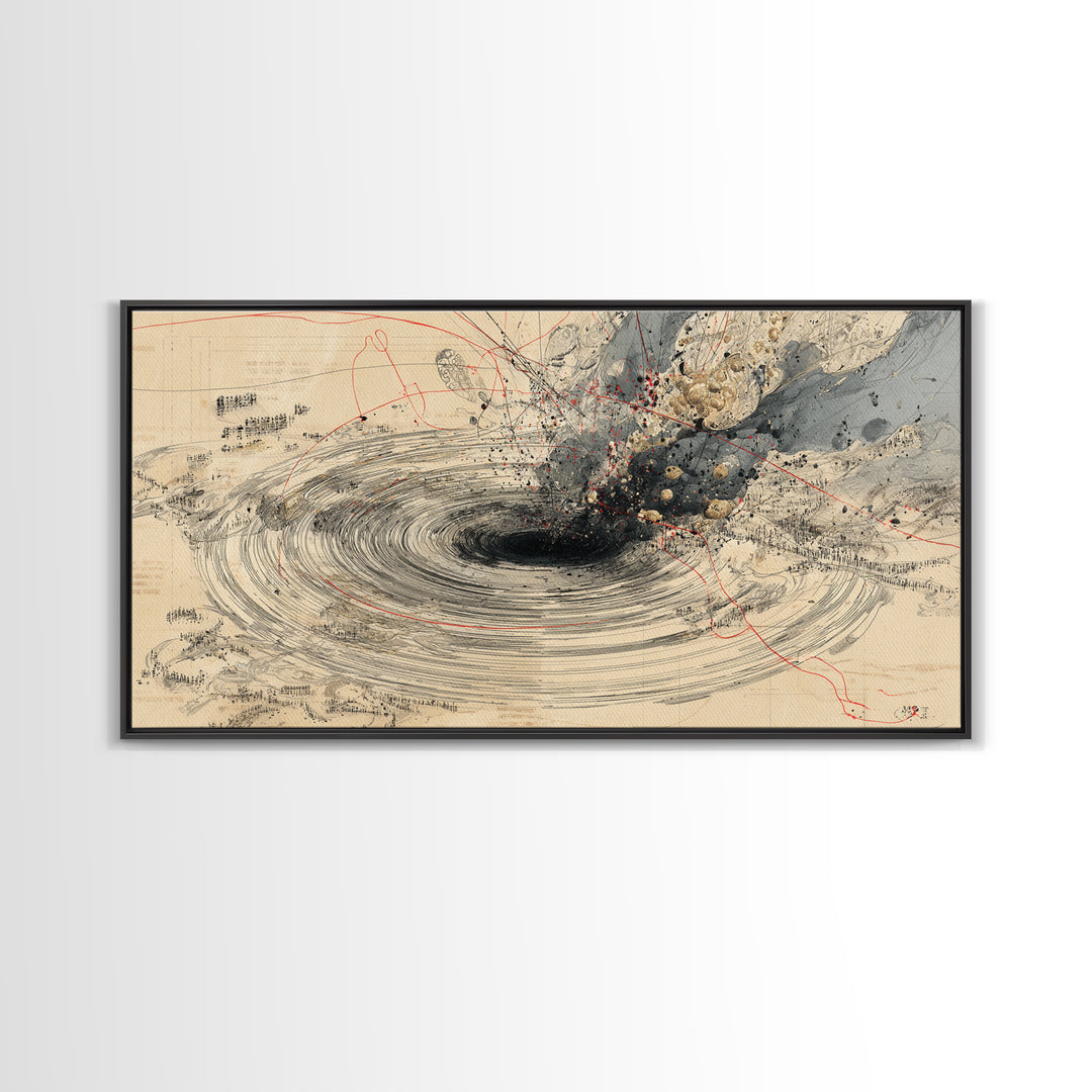 Beige Abstract Vortex Canvas Print, Modern Minimalist Wall Decor, Neutral Textured Art For Living Room Office Decor Gift