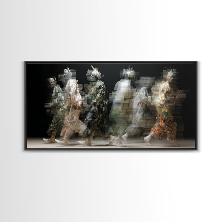Ethereal African Masquerade Dancers Canvas Print, Abstract Tribal Art, Cultural Wall Decor, Modern Afrocentric Wall Art Decor
