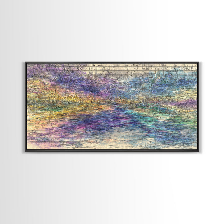 Pastel Abstract River Landscape Wall Art, Modern African Inspired Canvas Print, Dreamy Large Decor Art For Living Room Decor