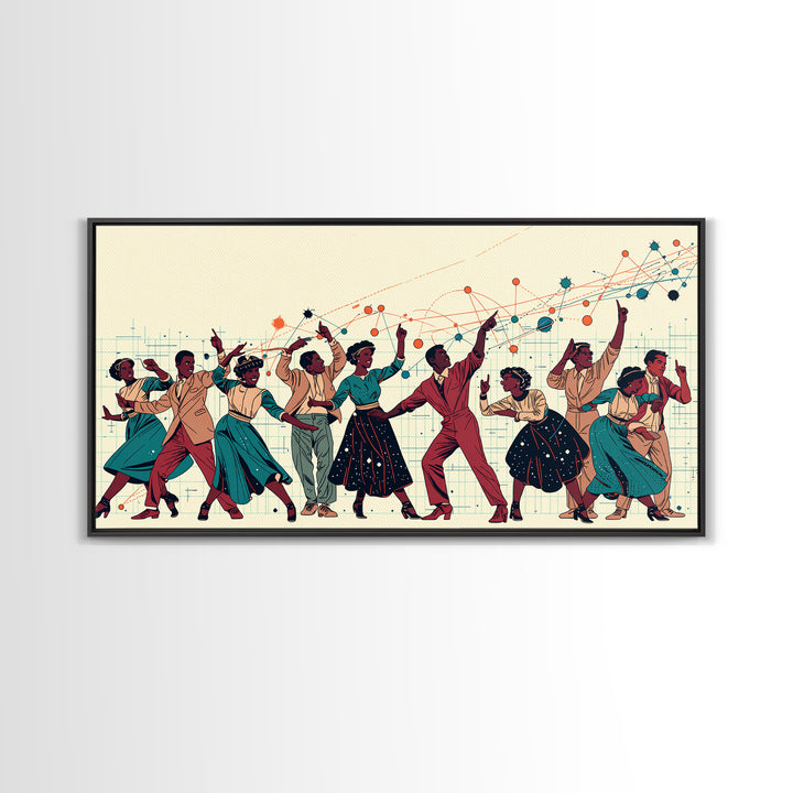 Joyful African Dancers Celebration Wall Art, Afrocentric Art, Black Culture Art, Colorful Modern Decor, Music Party Gift