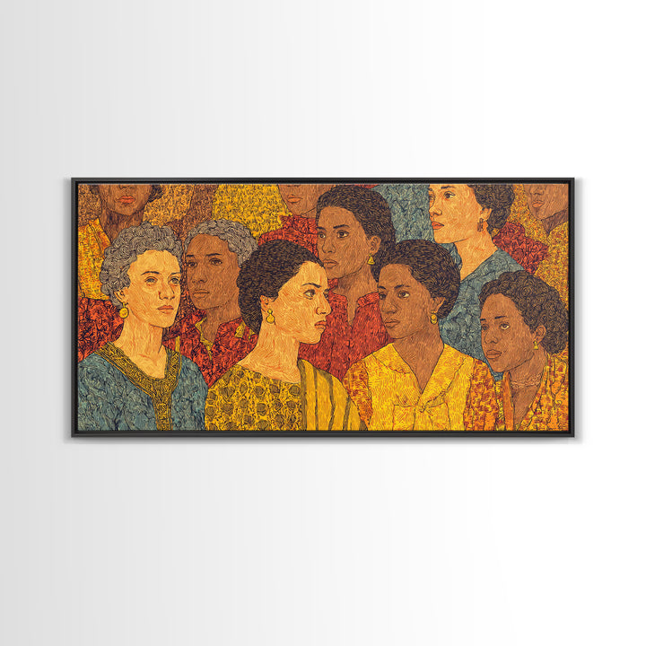 Vibrant African Women Portrait Canvas Print, Black Women Art, African American Art, Cultural Home Decor, Gift For Her Wall Art