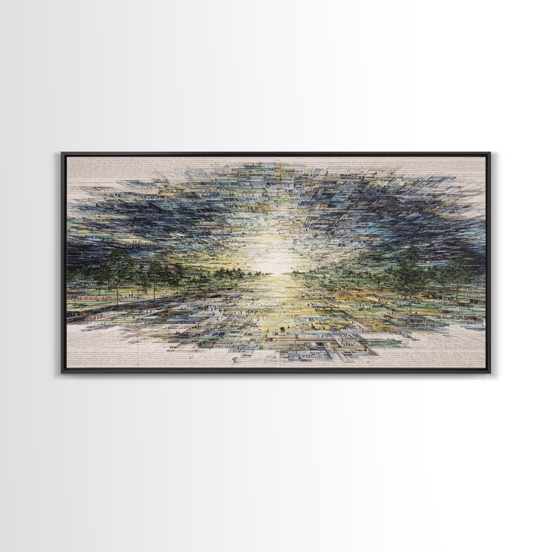 Radiant Abstract African Landscape At Sunrise Wall Art, Earth Tone Decor, Modern Canvas Art, Minimalist Office Art For Living Room