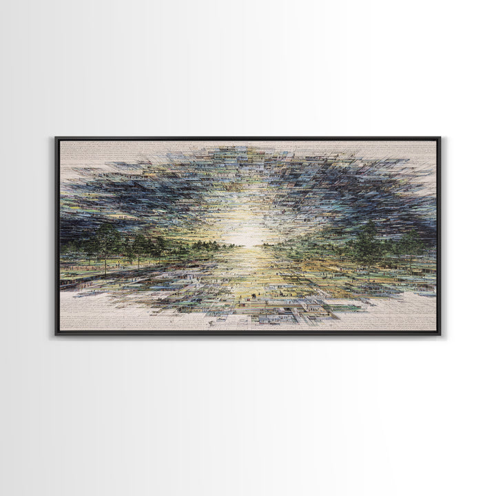 Radiant Abstract African Landscape At Sunrise Wall Art, Earth Tone Decor, Modern Canvas Art, Minimalist Office Art For Living Room