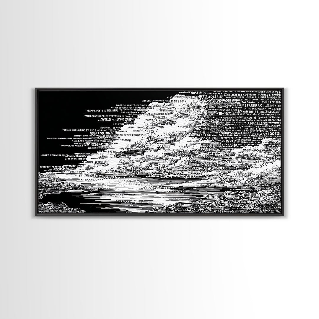 Black White Textured Seascape Wall Art, Abstract African Art Print, Minimalist Office Decor, Modern Landscape Home Decor