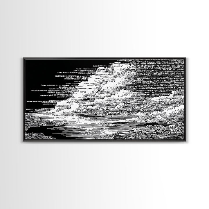 Black White Textured Seascape Wall Art, Abstract African Art Print, Minimalist Office Decor, Modern Landscape Home Decor