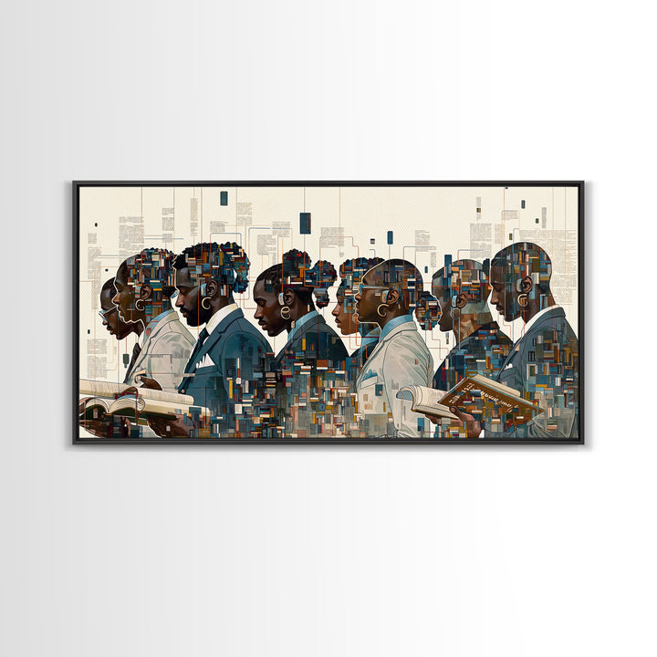 Black Scholars In Geometric Profile Wall Art, African American Art, Modern Black Culture Art, Office Decor, Afrocentric Prints