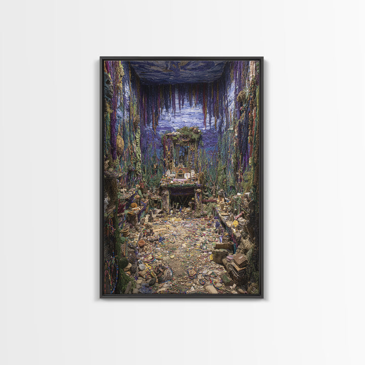 Mystic Jungle Shrine Room With Vines Wall Art, Afrocentric Decor, Spiritual Wall Decor, Bohemian Home Decor Gift, Statement Piece